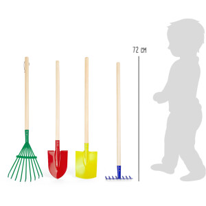small foot Gartenwerkzeug-Set Kunterbunt für Kinder ab 3 Jahren