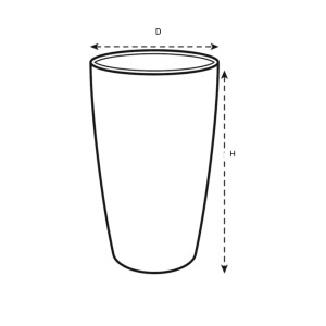 brussels diamond rund hoch 32cm  weiss